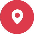 Map marker symbol in red circle