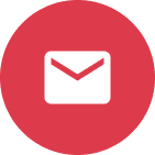 Email icon on red circle background