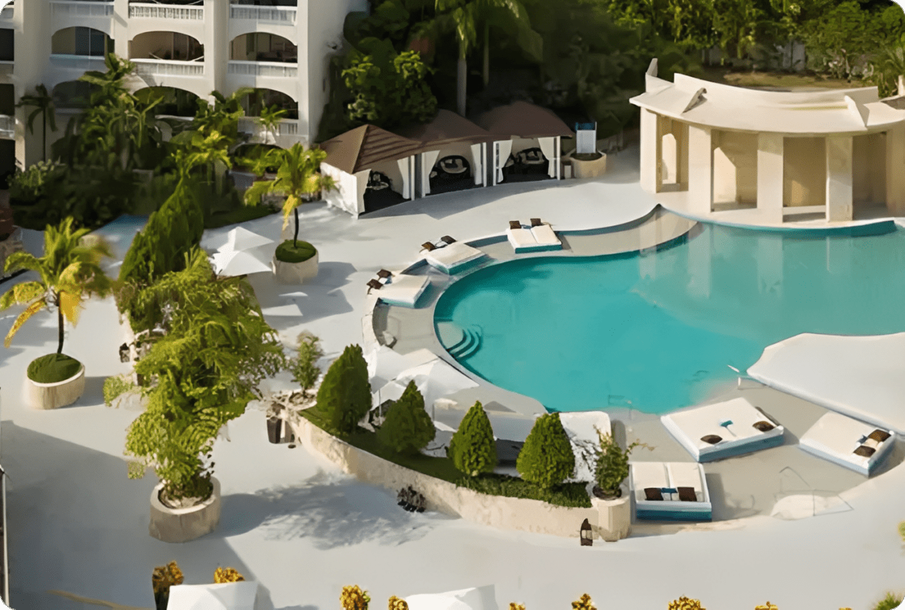 Elegant outdoor swimming area