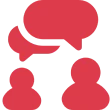 Communication icons with chat bubbles