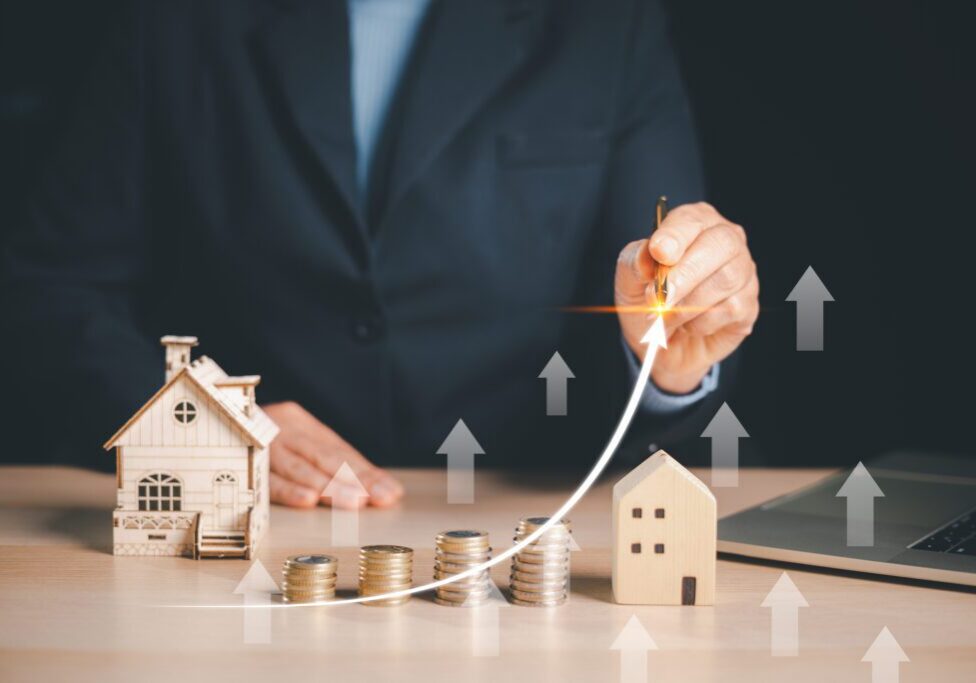 Businessman illustrating property market growth
